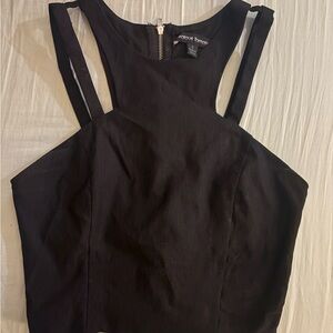 Black Crop Top with Zipper